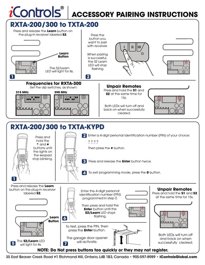 3-Button Remote Transmitter