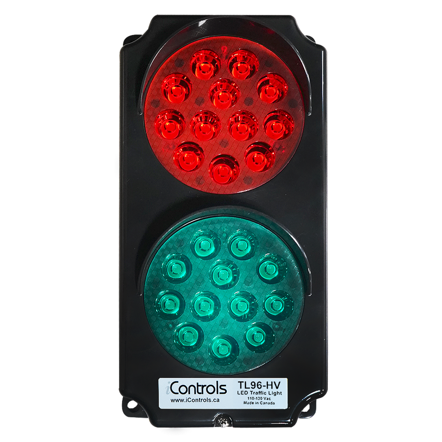 TL96-HV-BK: Red/Green LED Lights, 110-130Vac, Black Body