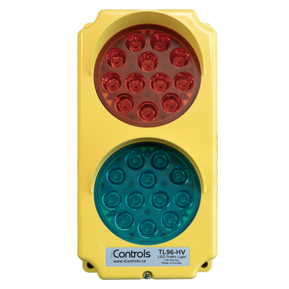 TL96-HV-YL: Red/Green LED Lights, 110-130Vac, Yellow Body