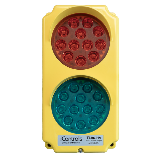 TL96-HV-YL: Red/Green LED Lights, 110-130Vac, Yellow Body